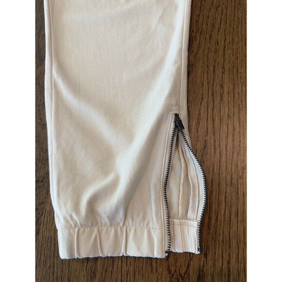 Athleta Farallon Jogger Pants Women’s Sz 14P Cream Zip Detail Drawstring Waist - Picture 4 of 15